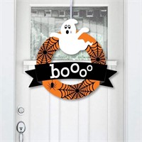 Spooky Ghost - Outdoor Halloween Decor Wreath