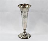 1896-1909 Lebkuecher Sterling Silver Trumpet Vase