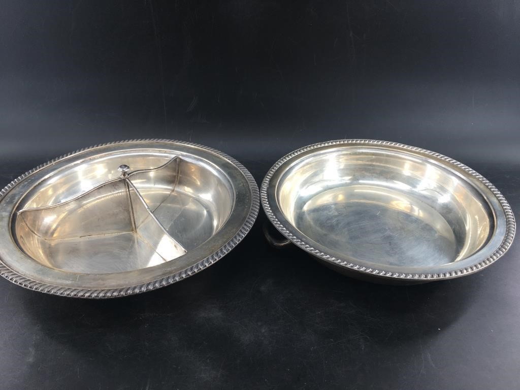 Nice silver-plated separated serving dish, lidded