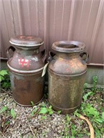 2 MILK CANS WITH COVERS