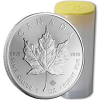 2022 1 oz Canadian Silver Maple Leaf Coins (Tube O