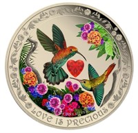 Love is Precious Hummingbirds 1 oz. Silver Coin w/