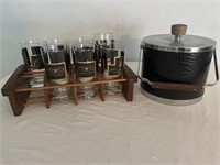 Vintage GTE tumblers and ice bucket