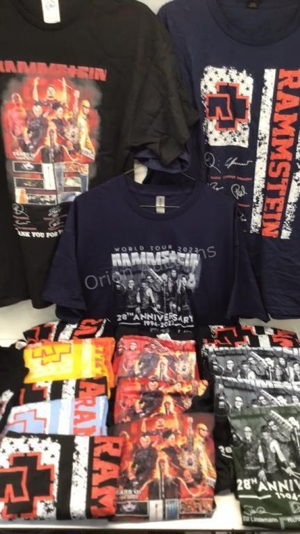 Various Rammstein Anniversary Tour Shirts