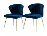 Milia Navy Tufted Dining Chair (Set of 2)