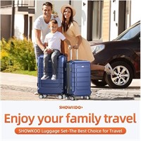 SHOWKOO Luggage PC+ABS Durable Expandable