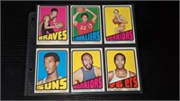 6 1972 Topps Basketball Cards D