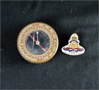 US ARMY COMPASS & CANADA MILITARY PIN 1989