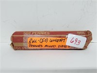 Roll (50) Mixed Date Wheat Pennies