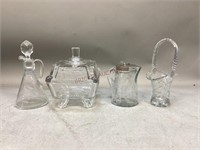 Clear Glass Basket, Syrup  Jar & More