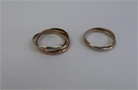 Two 9ct gold Russian wedding rings