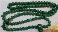 Chinese green jade bead necklace
