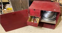 Vintage camping box with cookware - box measures