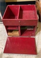 Vintage camping storage box measures 14x16x13
