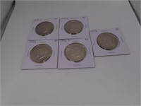 (5) Eisenhower $1 Coins in Fancy Sleeves