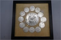 FRAMED CHINESE DRAGON & ZODIAC BLESSING COINS