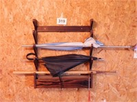 Oak gun rack, 24.5" x 5" x 29" - 2 umbrellas -