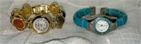 (2) Vtg Watches: Lafayette Scarab Bracelet, Blue