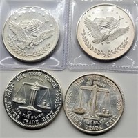 4- APM 1 OZ. FINE SILVER ROUNDS