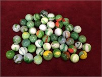 50 Vintage West Virginia Swirl Marbles