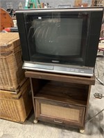 Vintage Sony TV W/ TV Cart. TV screen measures 19