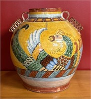 Colorful Handpainted Large Mexican Pottery Jug