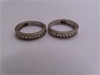 (2) Sterling sz7.5 Rings w/ CZBling 6.5g