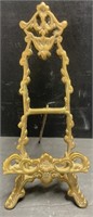 Brass Picture/Book/Plate Stand or Easel. 9” tall.