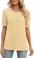 BBCOCH - LARGE - Womens Eyelet Top Summer Puff