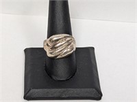 .925 Sterling Swirled Ring Sz 9