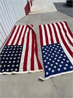2 Cloth American Flags - 48 Stars 5ft x 9ft 2