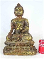 Gilded Iron Buddha Figure