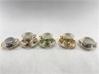 (5) Fancy Floral Decorative Teacups & Saucers