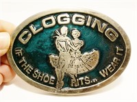 Vintage Clogging "If The Shoe Fits..." Belt Buckle