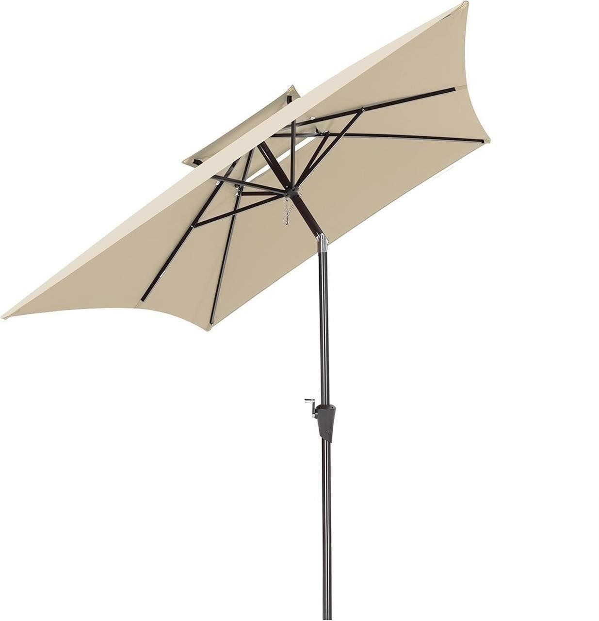 6.6x10ft Rectangle Patio Umbrellas 2 Tiers