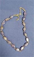 Blue Falt Stone Necklace