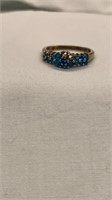 925 silver ring with blue stones