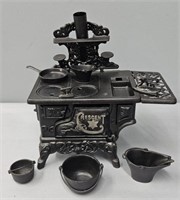 Crescent Cast Iron Toy Stove & Accessories