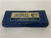 Vintage Aloxite leather razor hone in original box