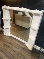 White hutch or dresser mirror