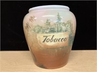 Painted opaque glass Tobacco Jar