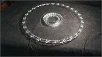 Open Loop Pedestal Glass Footed Tray