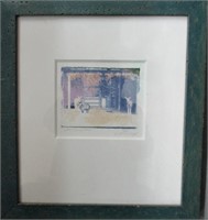 Art-Framed signed small painted Photo Transfer