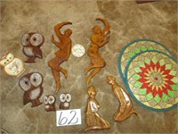 Wooden Wall decor, owls, misc.