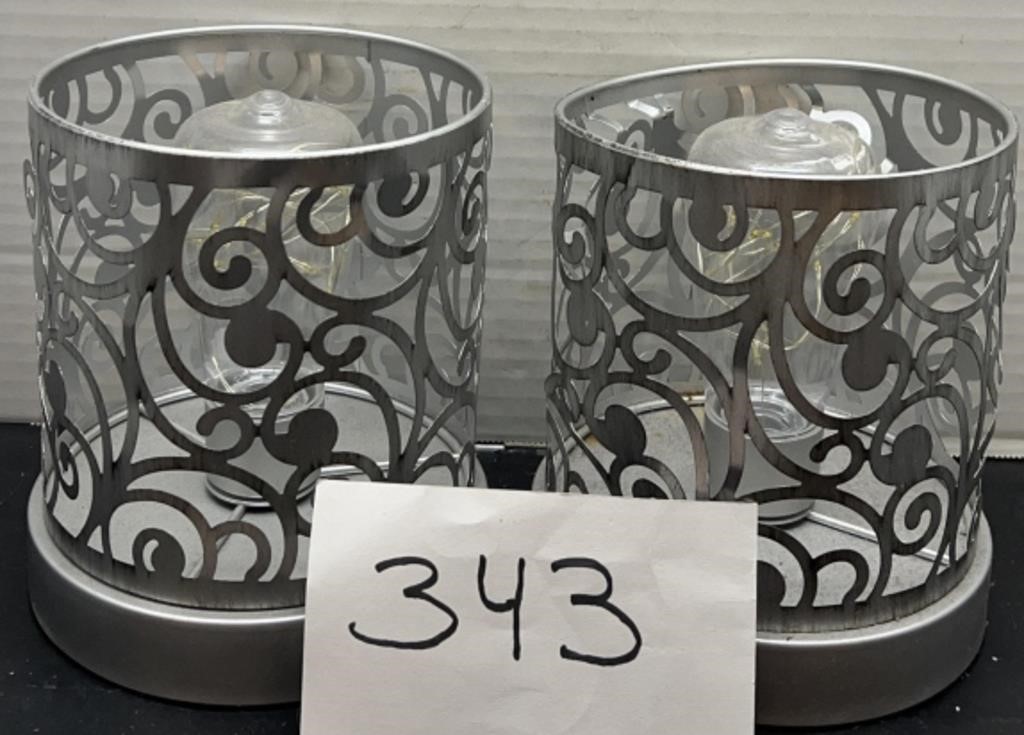 (2) decorative candle lanterns