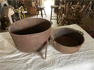 (2) cast iron pots