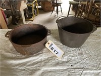 (2) cast iron pots