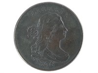 1806 Half Cent, Small 6, No Stems