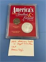 1999 AMERICA SMALLEST / LARGEST SILVER DOLLARS