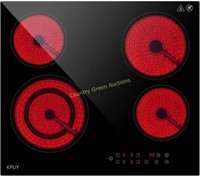 24 Inch 4 Burner Electric Cooktop 6400W